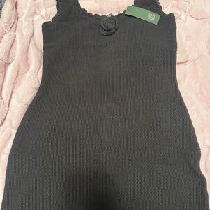 Wild Fable Black Textured Knit Dress